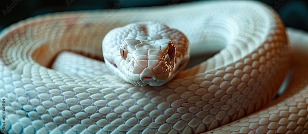 Fototapeta premium An impressive albino snake with a striking appearance - perfect for a copy space image.
