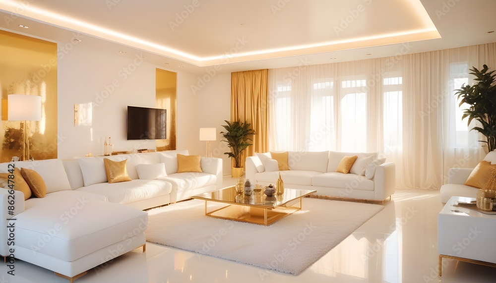 Fototapeta premium Photo interior modern design room 3d illustration