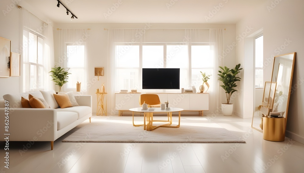 Fototapeta premium Photo interior modern design room 3d illustration