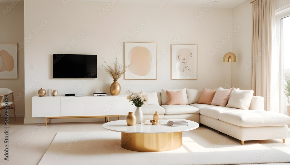 Fototapeta premium Photo interior modern design room 3d illustration