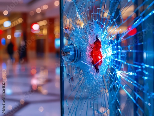 sensor that detects the sound of breaking glass, triggering an alarm to alert occupants and deter intruders.