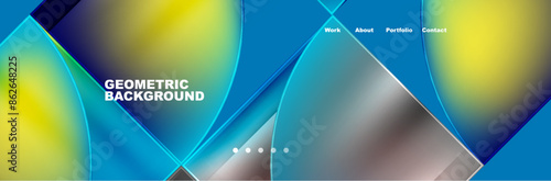 Circle triangle geometric web site page template. Vector Illustration For Wallpaper, Banner, Background, Card, Book Illustration, landing page