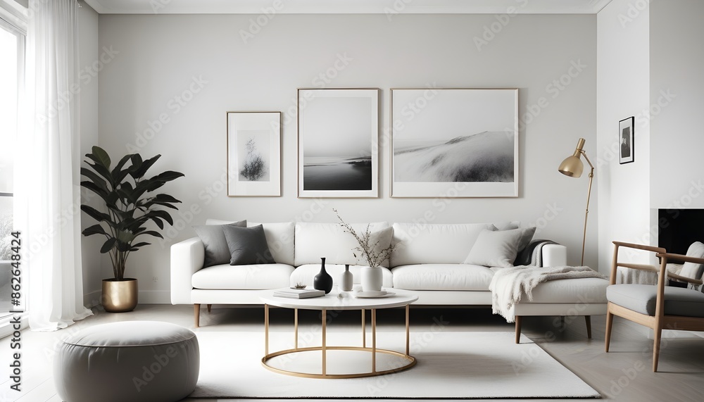 Photo interior modern design room 3d illustration Photo interior modern design room 3d illustration