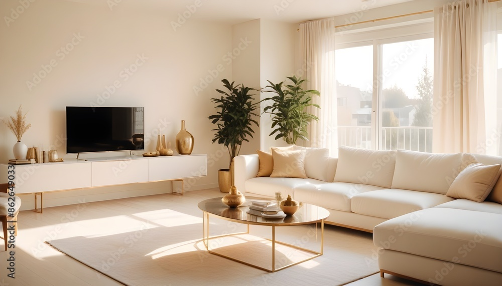 Fototapeta premium Photo interior modern design room 3d illustration