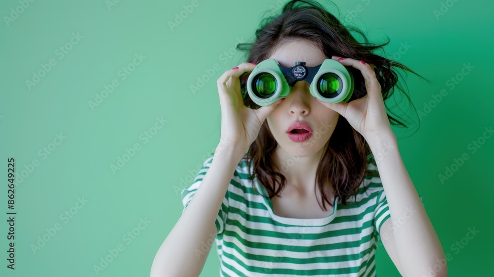 The woman with binoculars The woman with binoculars