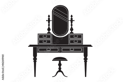 Set of furniture silhouettes Vector Design 
