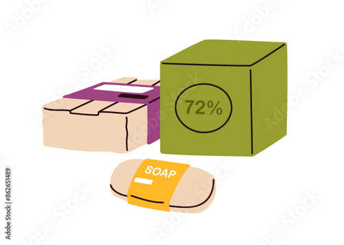 Soap bar for laundry, household. Eco organic washing and cleaning products. N...