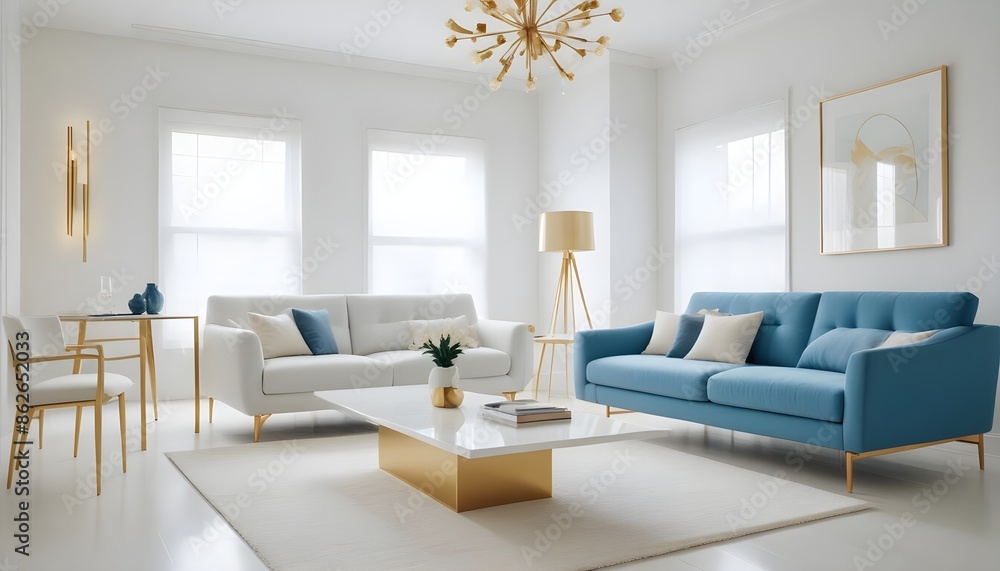 Fototapeta premium Photo interior modern design room 3d illustration