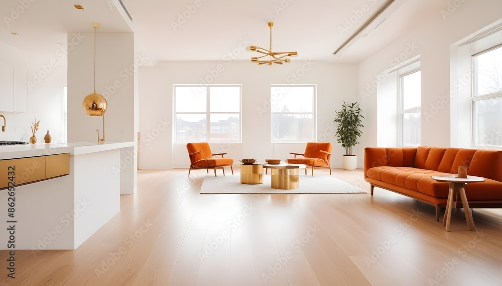 Fototapeta premium Photo interior modern design room 3d illustration