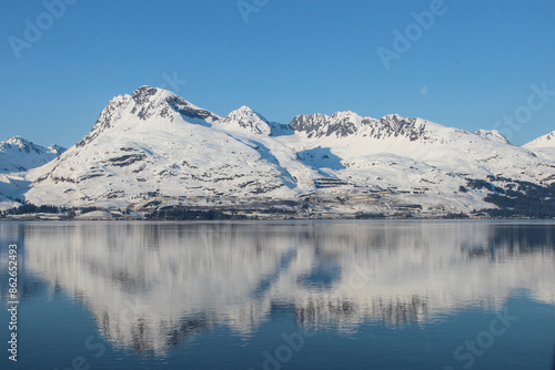 Wallpaper Mural the reflections of snow covered mountains in Alaska Torontodigital.ca