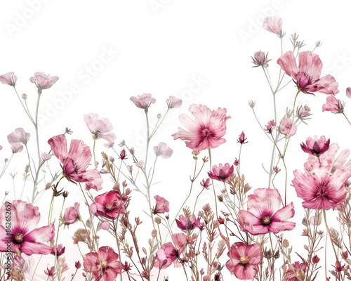 Wallpaper Mural Realistic Photograph of Pink Flowering Plants Torontodigital.ca