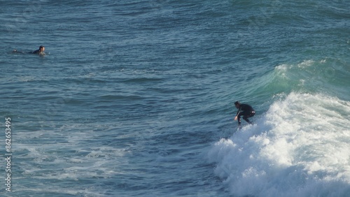 Surfing / Riding waves at Banana Beach Agadir Morocco photo