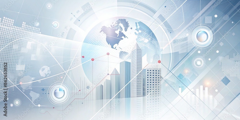 Obraz premium Global Business Network: Abstract Technology Background