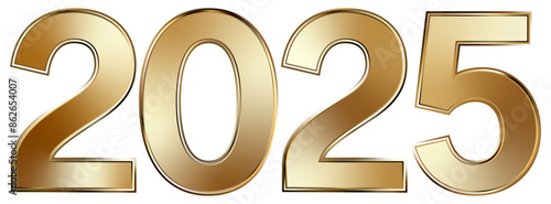 2025 gold number logo isolated