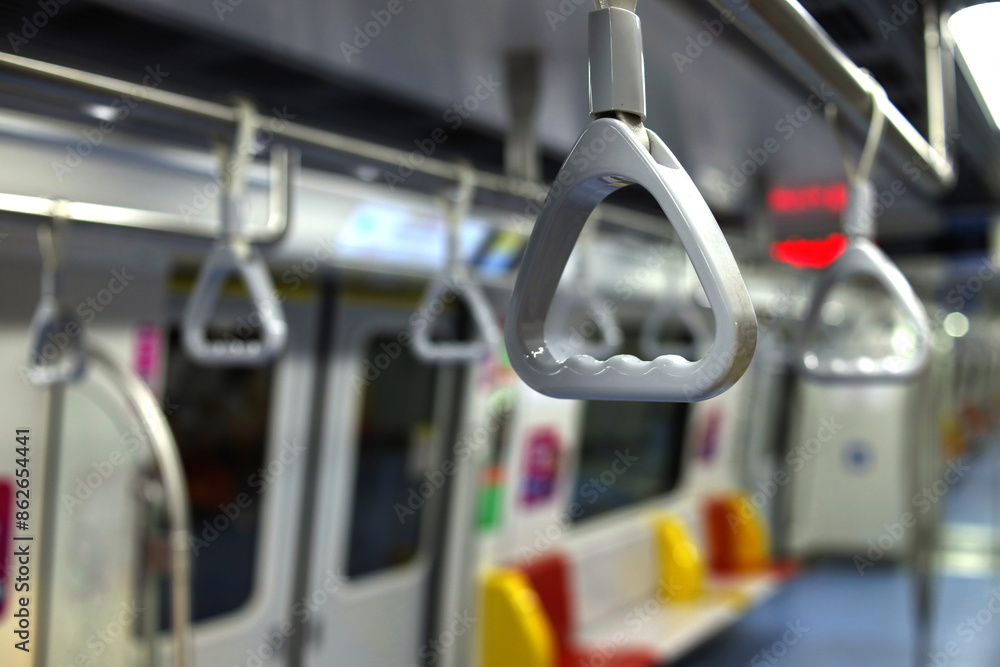 Handles Loop For Hanging On The Train Or Bus For Standing Passenger Handles Loop For Hanging On The Train Or Bus For Standing Passenger