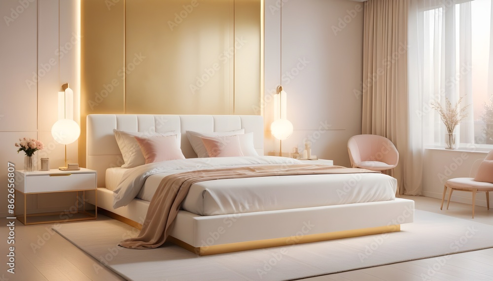 Fototapeta premium Photo interior modern design room 3d illustration