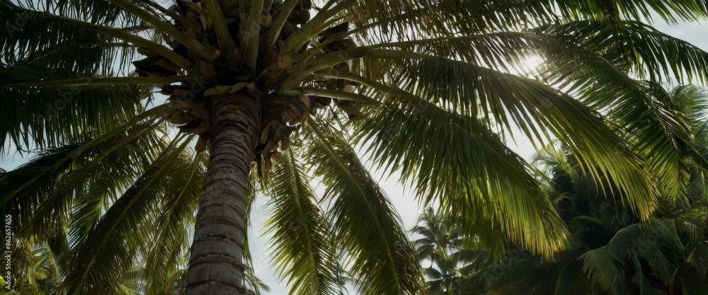 Fototapeta premium isolated cutout tropical coconut Realistic - mature palm tree