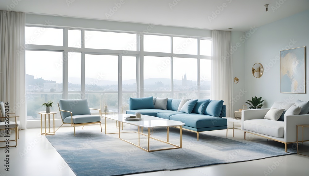 Fototapeta premium Photo interior modern design room 3d illustration