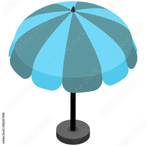 Isometric Beach Parasol Vector