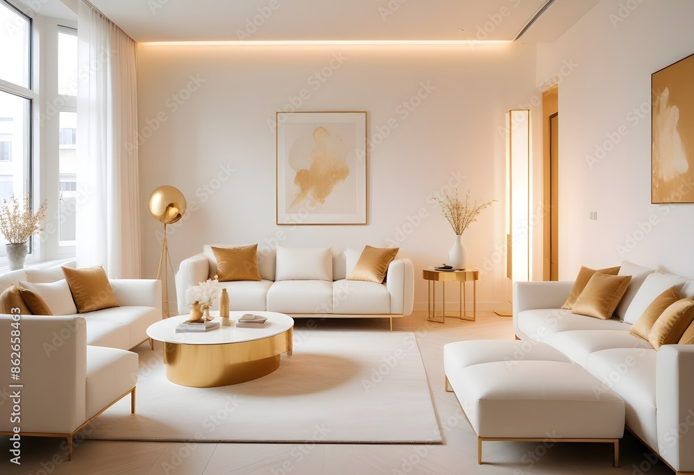 Fototapeta premium Photo interior modern design room 3d illustration