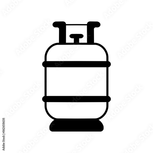 Gas cylinder bottle icon. Outline gas cylinder bottle vector icon for web design isolated on white background