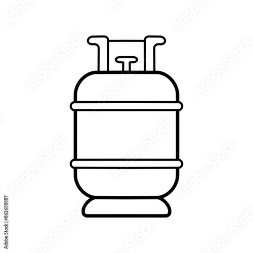 Gas cylinder bottle icon. Outline gas cylinder bottle vector icon for web design isolated on white background