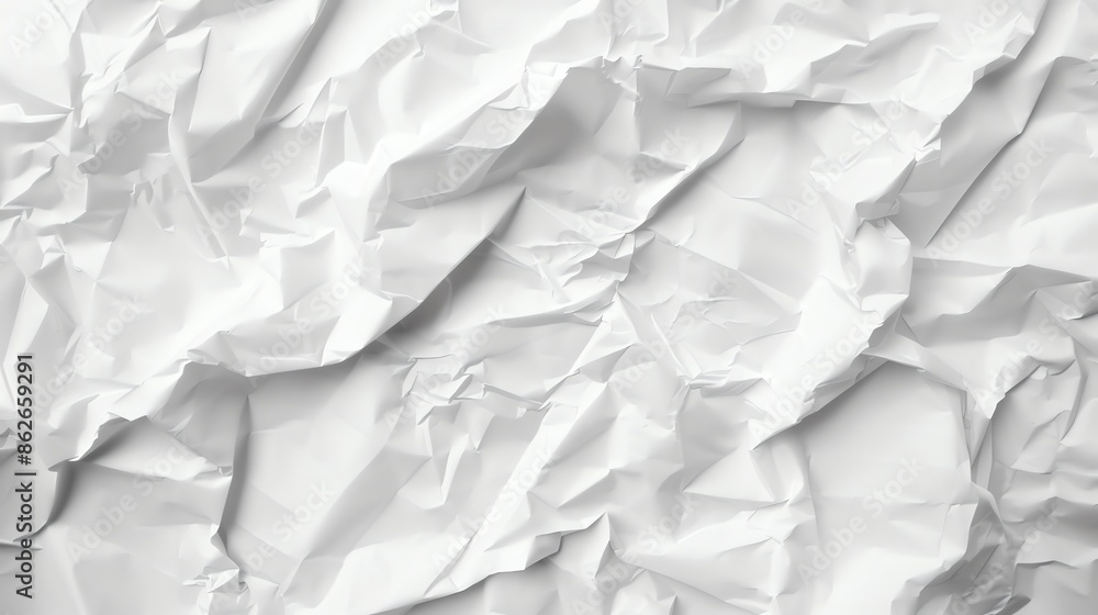 Obraz premium Textured white crumpled paper background. 
