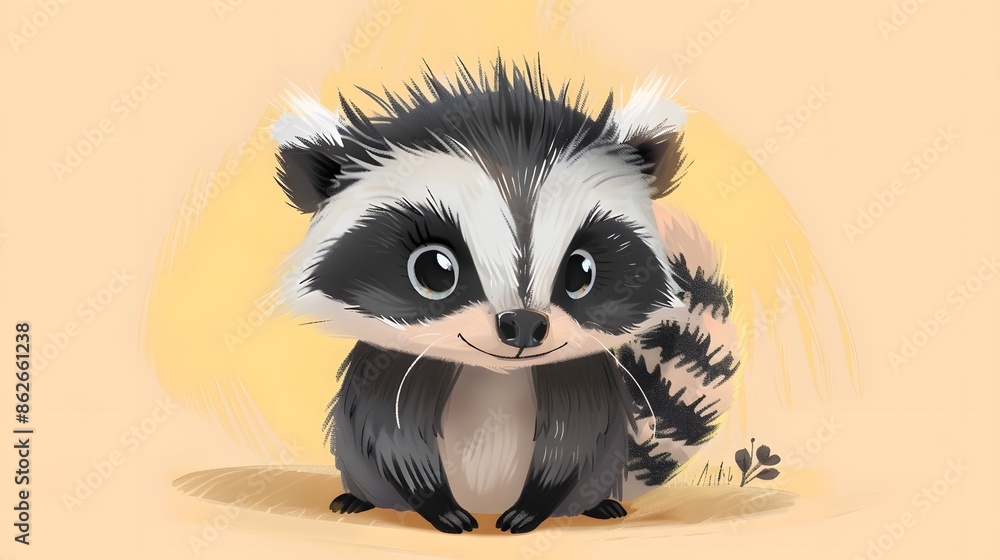 Fototapeta premium Cute badger cartoon. 