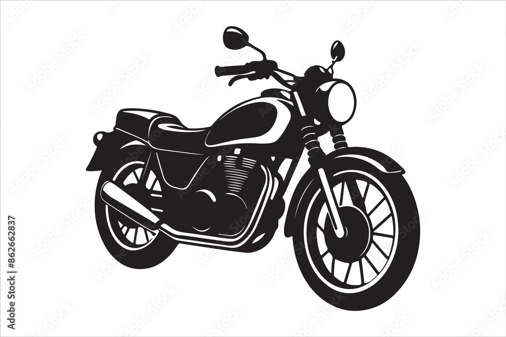 Fototapeta premium Motorcycle Silhouette Victor Art Created with AI Technology 