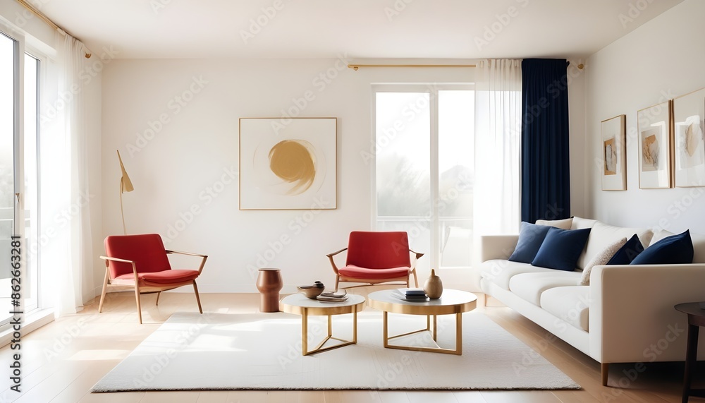 Fototapeta premium Photo interior modern design room 3d illustration