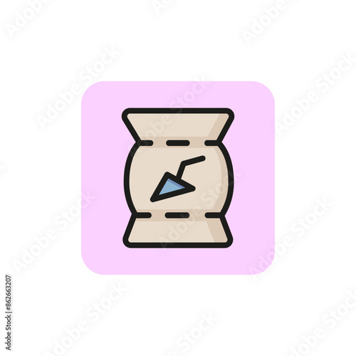 Bag of wall putty line icon. Renovation, package, store. Construction concept. Vector illustration can be used for topics like refurbishment, repair, home improvement