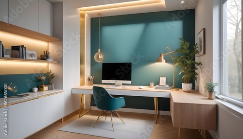 Photo interior modern design room 3d illustration