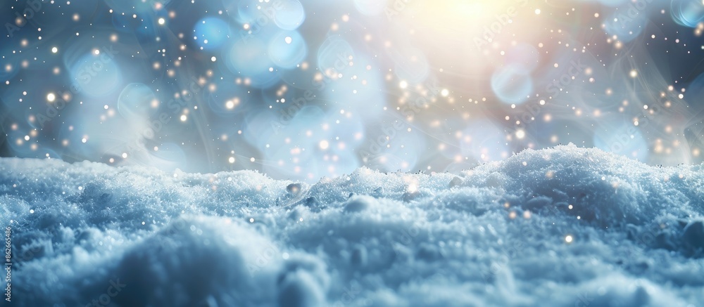 Snow-covered Christmas background featuring twinkling light, with ample copy space image available for customization. Snow-covered Christmas background featuring twinkling light, with ample copy space image available for customization.