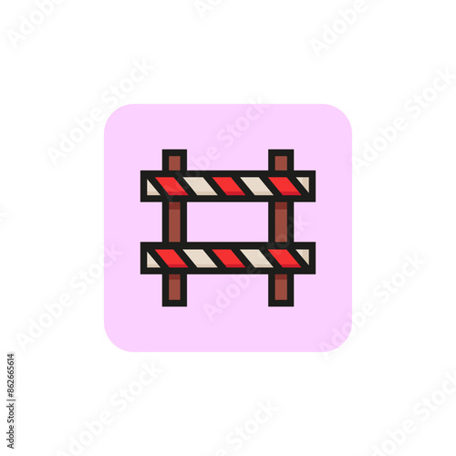 Construction fence line icon. Protection, railing, frame. Construction concept. Vector illustration can be used for topics like border, warning, danger