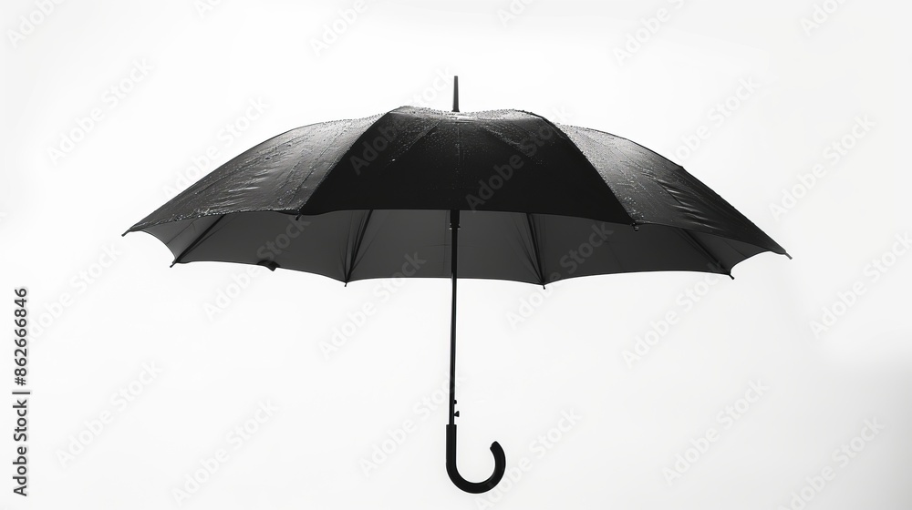 Black umbrella on a white background. Minimalist and sleek design. Perfect for weather-related themes. Black umbrella on a white background. Minimalist and sleek design. Perfect for weather-related themes.
