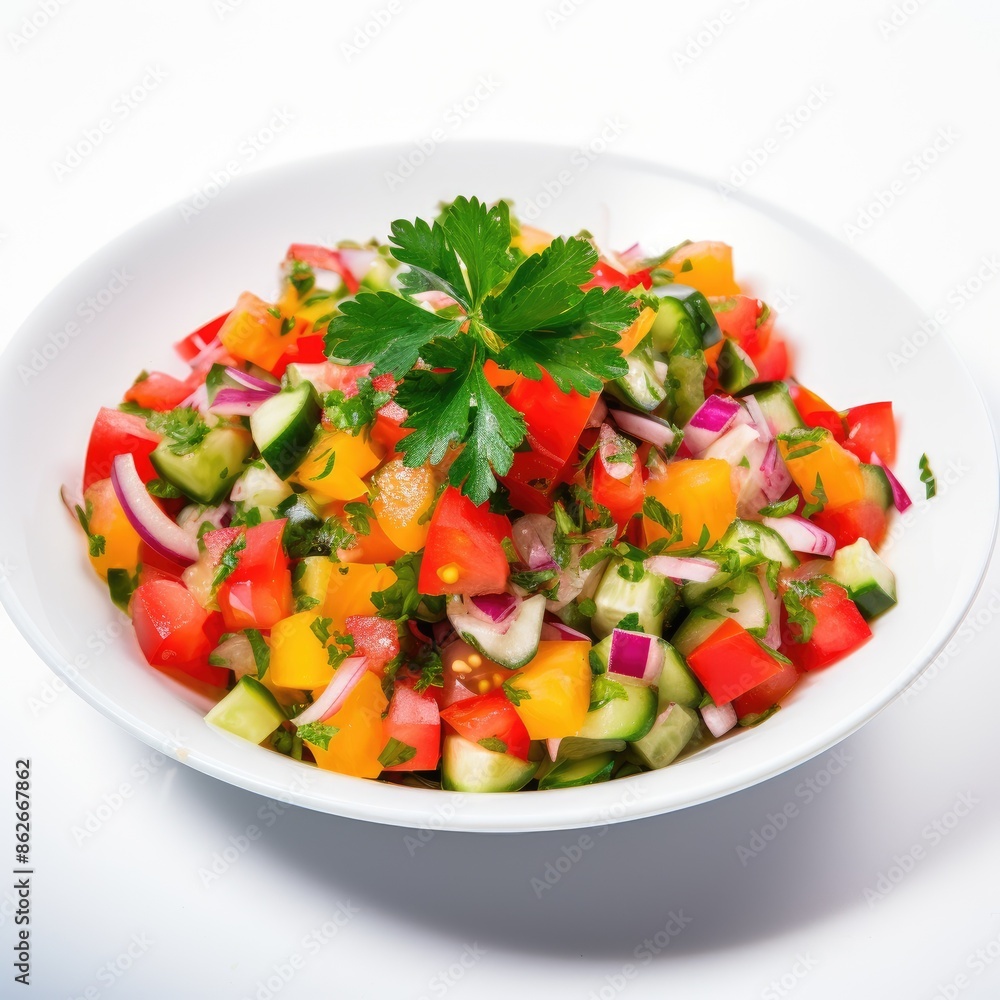 Fresh Kachumber Salad With Vibrant Vegetables and Herbs Fresh Kachumber Salad With Vibrant Vegetables and Herbs