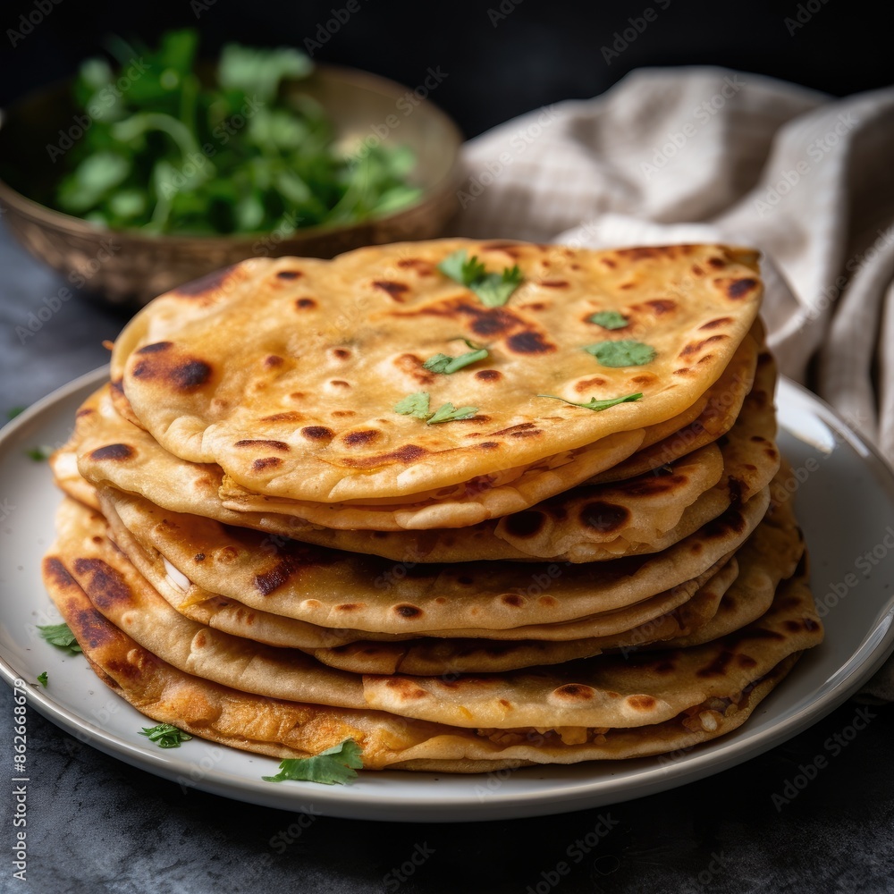 Delicious Aloo Paratha The Stuffed Indian Bread Served Delicious Aloo Paratha The Stuffed Indian Bread Served