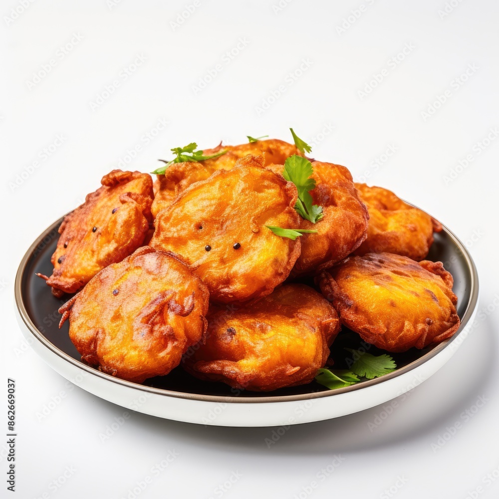 Delicious Indian Batata Vada Spicy Potato Fritters On Plate Delicious Indian Batata Vada Spicy Potato Fritters On Plate