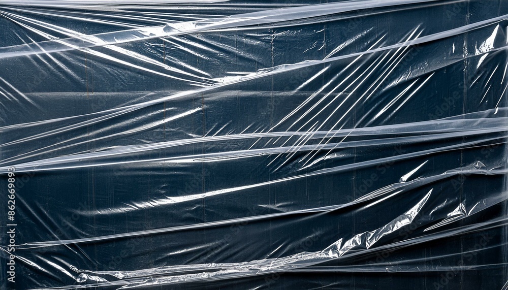 Fototapeta premium transparent plastic film wrap overlay texture background 