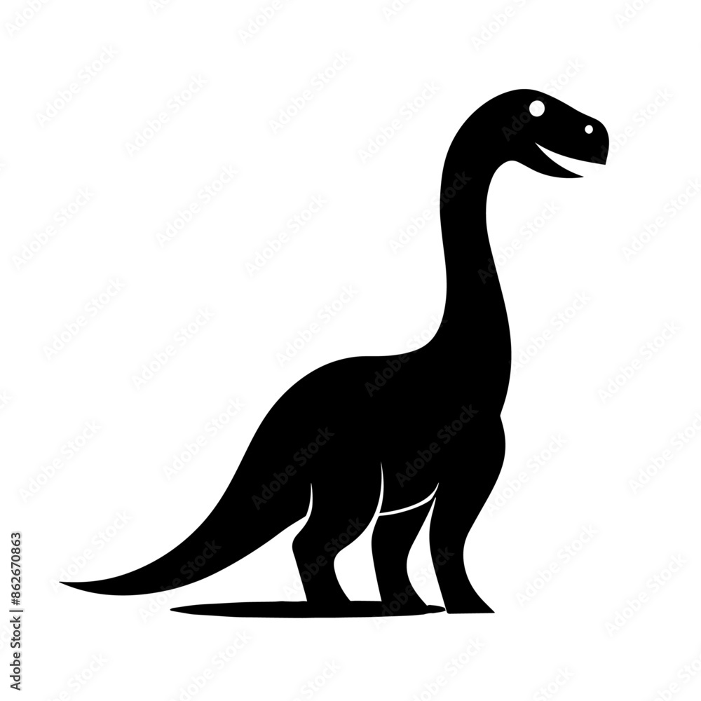 simple black dinosaur silhouette on white background simple black dinosaur silhouette on white background