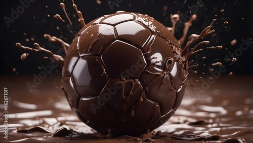 World chocolate day, chocolate soccer ball background for banners, posters, greeting cards, and digital advertisements, International chocolate day
