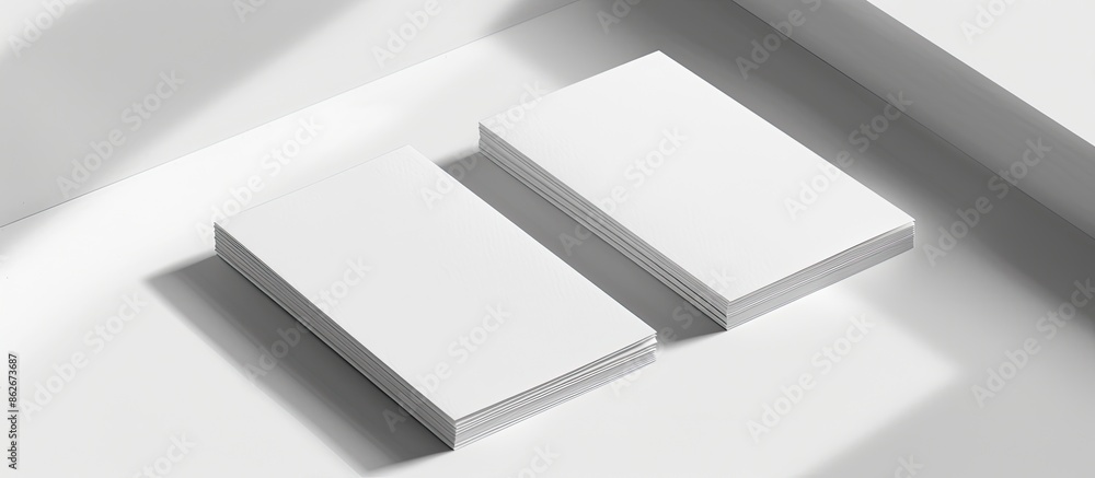 Business card and postcard with soft shadows on a blank background, suitable for a copy space image. Business card and postcard with soft shadows on a blank background, suitable for a copy space image.