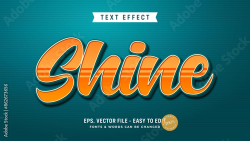 Shine retro editable text effect, script style