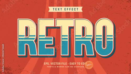 Retro vintage editable text effect, old style