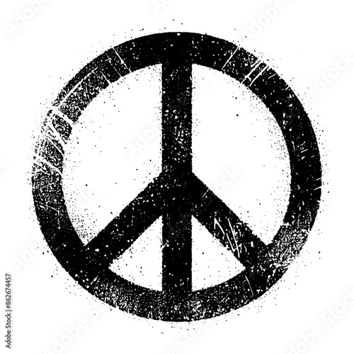 Peace sign with grunge texture. vector illustration