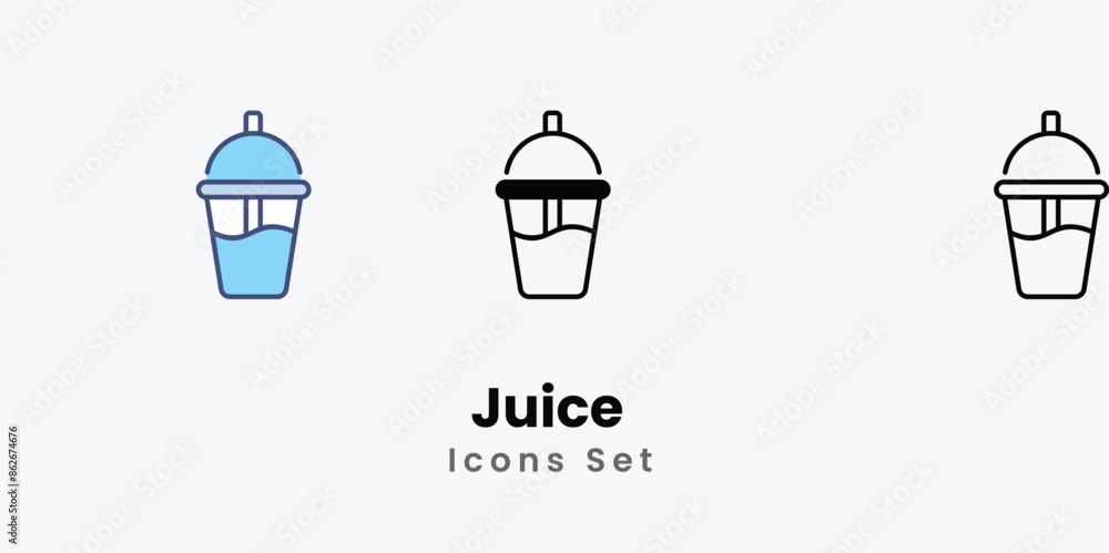 Juice icons vector set stock illustration Juice icons vector set stock illustration