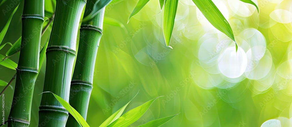 Obraz premium Durable bamboo trees provide a sturdy and adaptable backdrop for any design, perfect for a 'copy space image.'