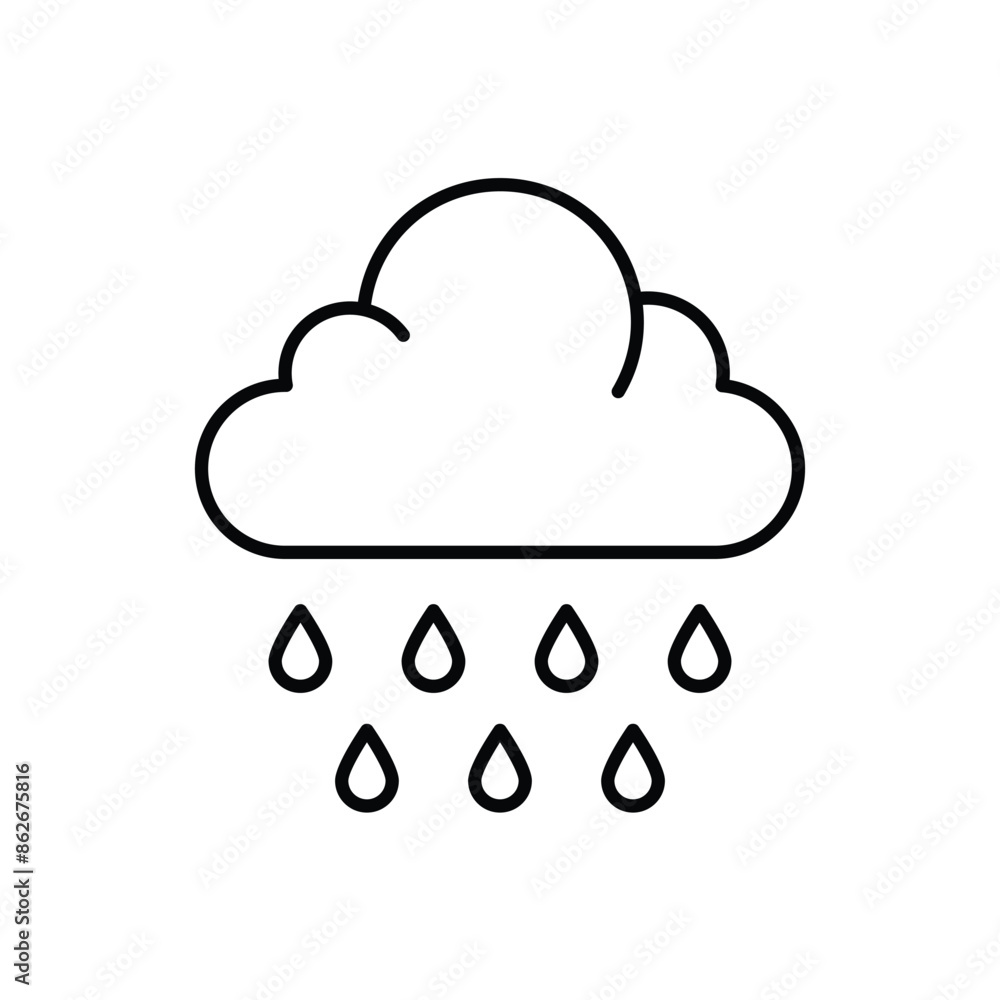 Raining vector icon Raining vector icon