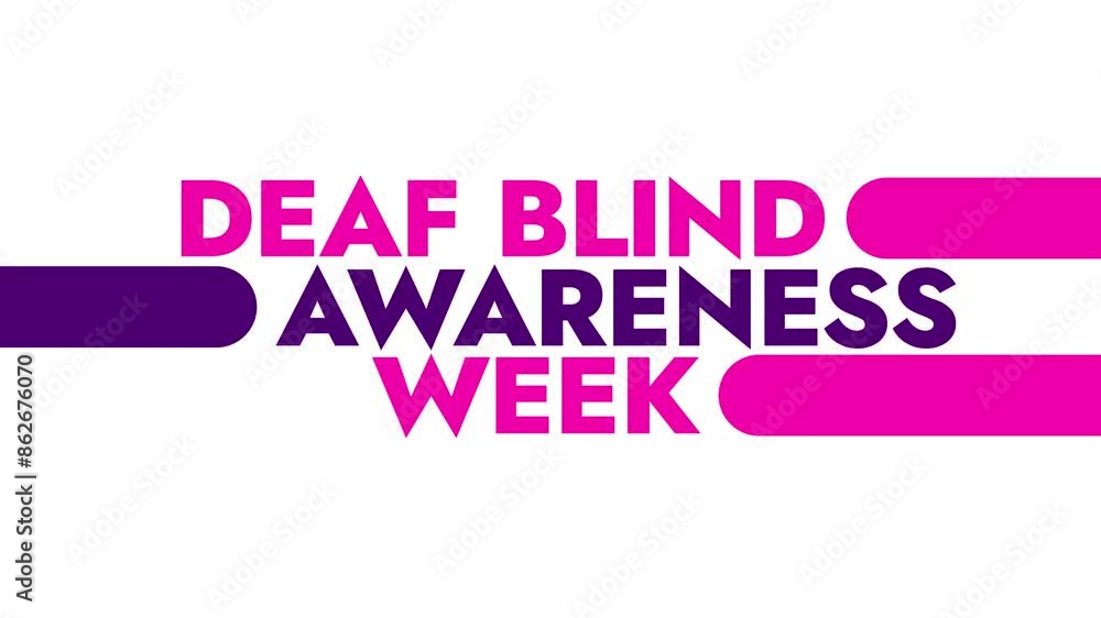 Deaf Blind Awareness Week colorful motion graphics seamless loopable text animation on white or black background for awareness about deafblind awareness week Deaf Blind Awareness Week colorful motion graphics seamless loopable text animation on white or black background for awareness about deafblind awareness week
