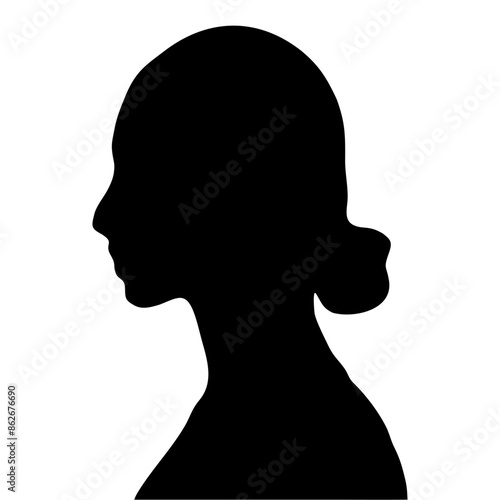 silhouette of a woman's face, side view
